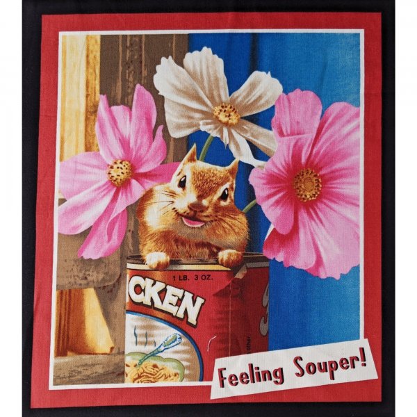 Látkový panel, rozměry jsou 25 x 28 cm, 100% bavlna